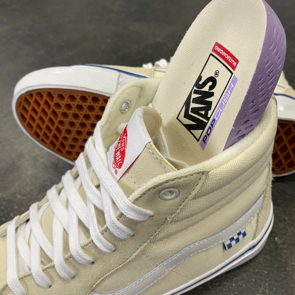 Vans sk8 on sale hi off white