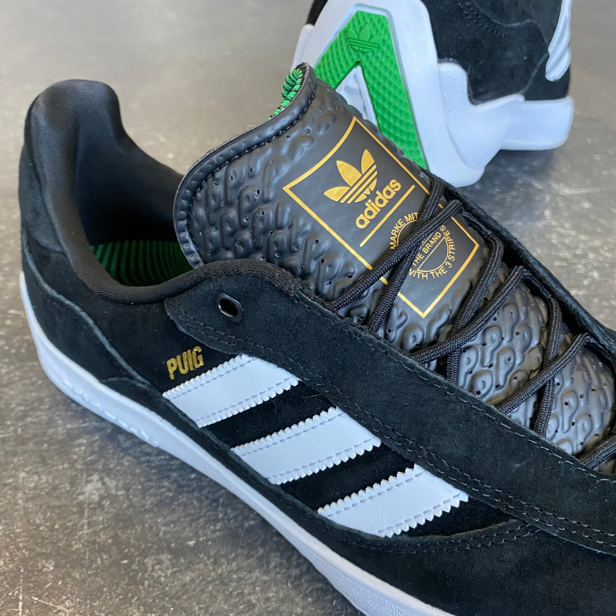 Adidas Puig Black/White/Green SALE – 561 Skate